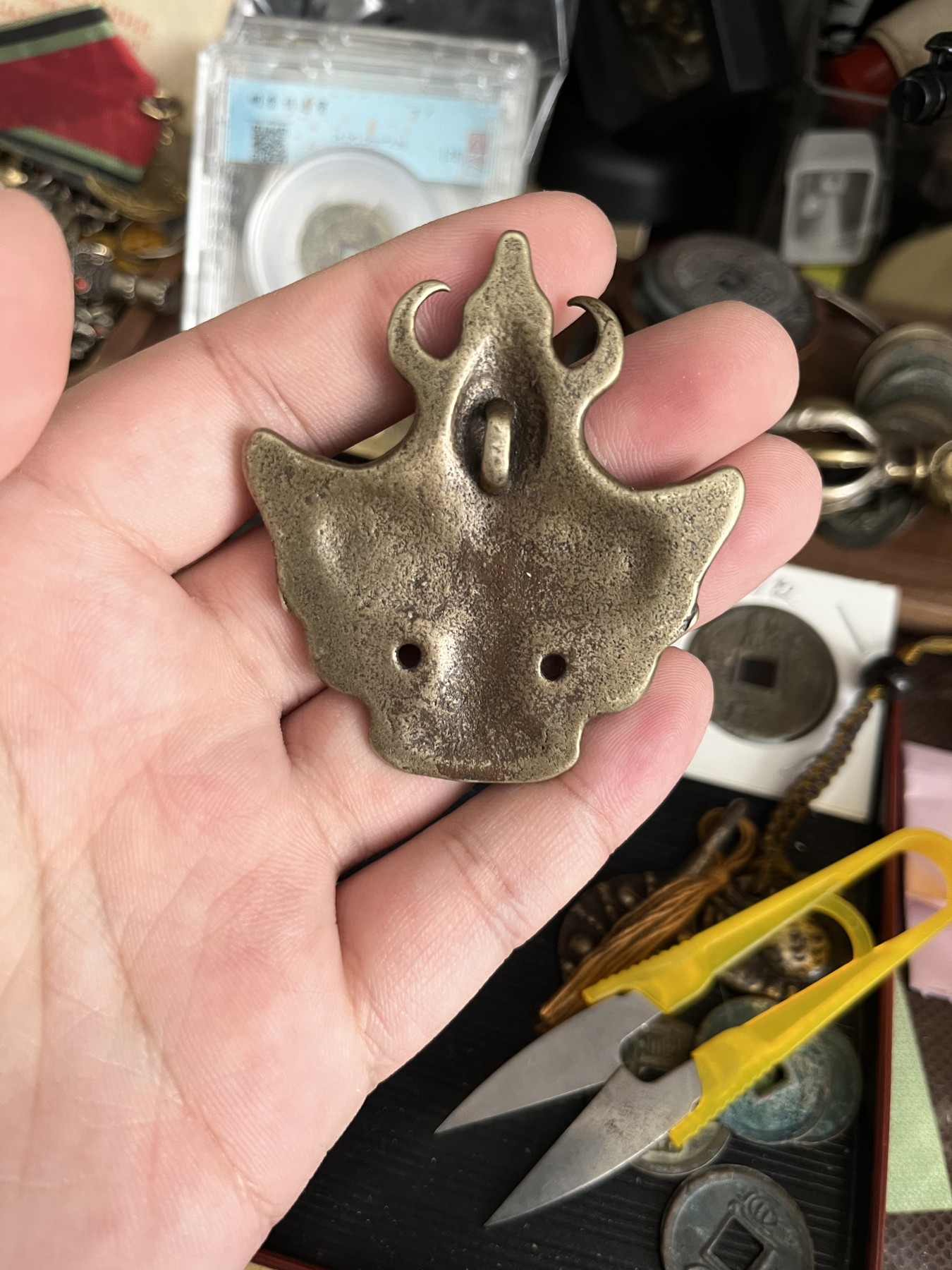 藏传文玩合集 藏传大鹏鸟托甲