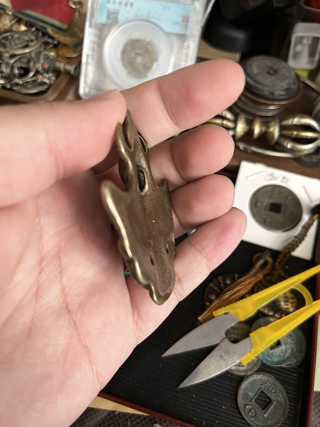 藏传文玩合集 藏传大鹏鸟托甲