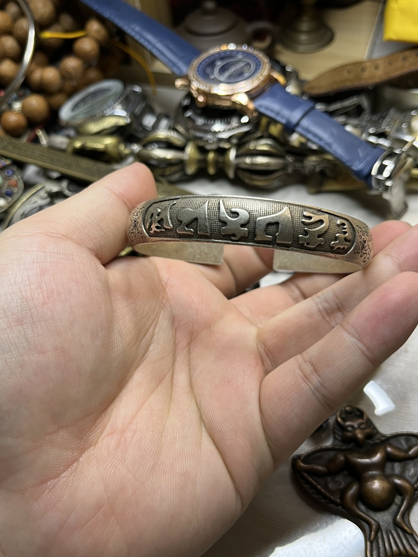 藏传文玩合集 藏传——六字真言手镯