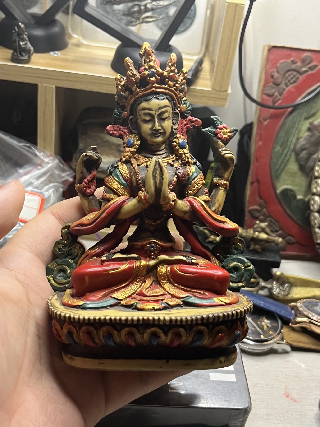 藏传文玩合集 尼泊尔四臂观音