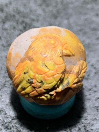 精美冰飘亚光战国红玛瑙手工俏色巧雕喜上眉梢空心珠一个 - 精美冰飘亚光战国红玛瑙手工俏色巧雕喜上眉梢空心珠一个
