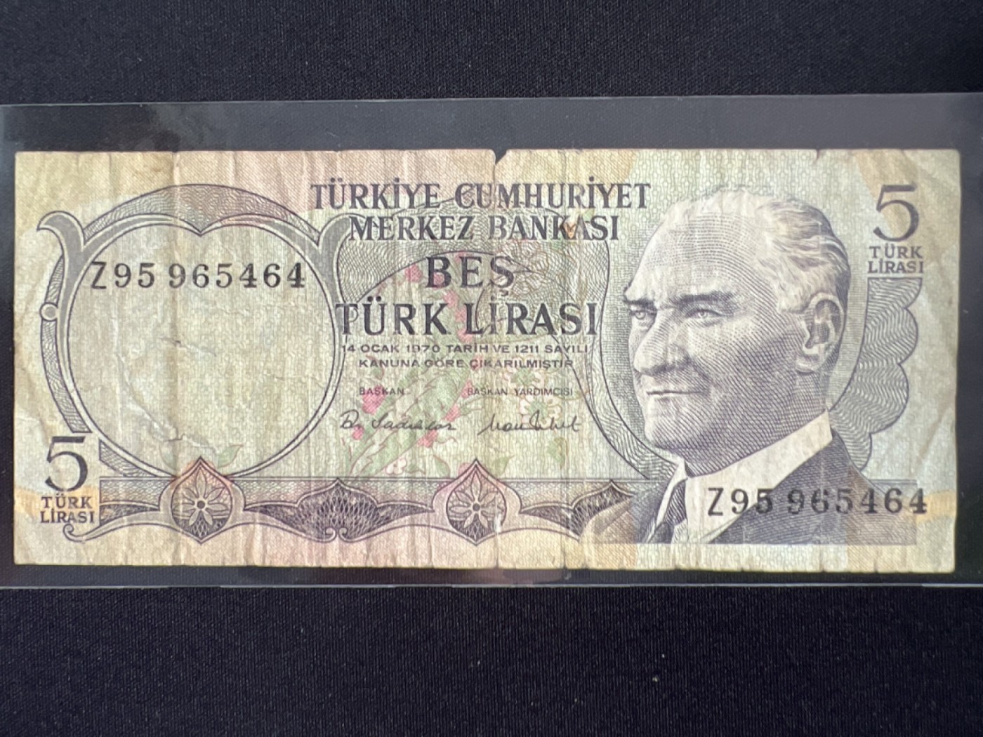 第393期 纸币专场 （无押金，捡漏，全场20包邮，偏远地区除外，接收代拍业务） 土耳其5里拉