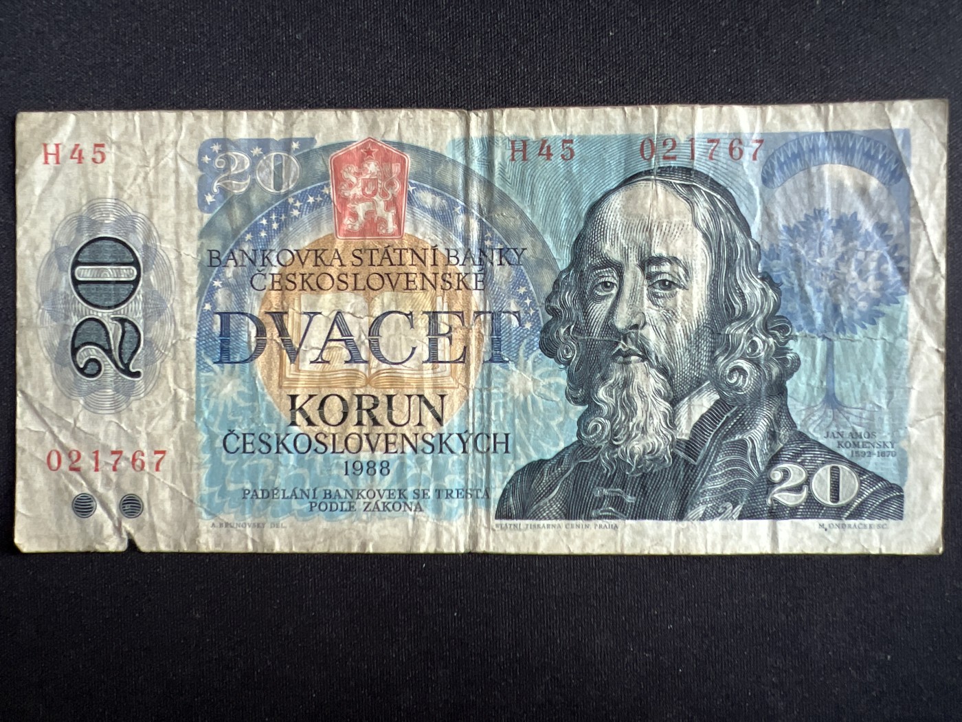 第393期 纸币专场 （无押金，捡漏，全场20包邮，偏远地区除外，接收代拍业务） 捷克斯洛伐克20克朗