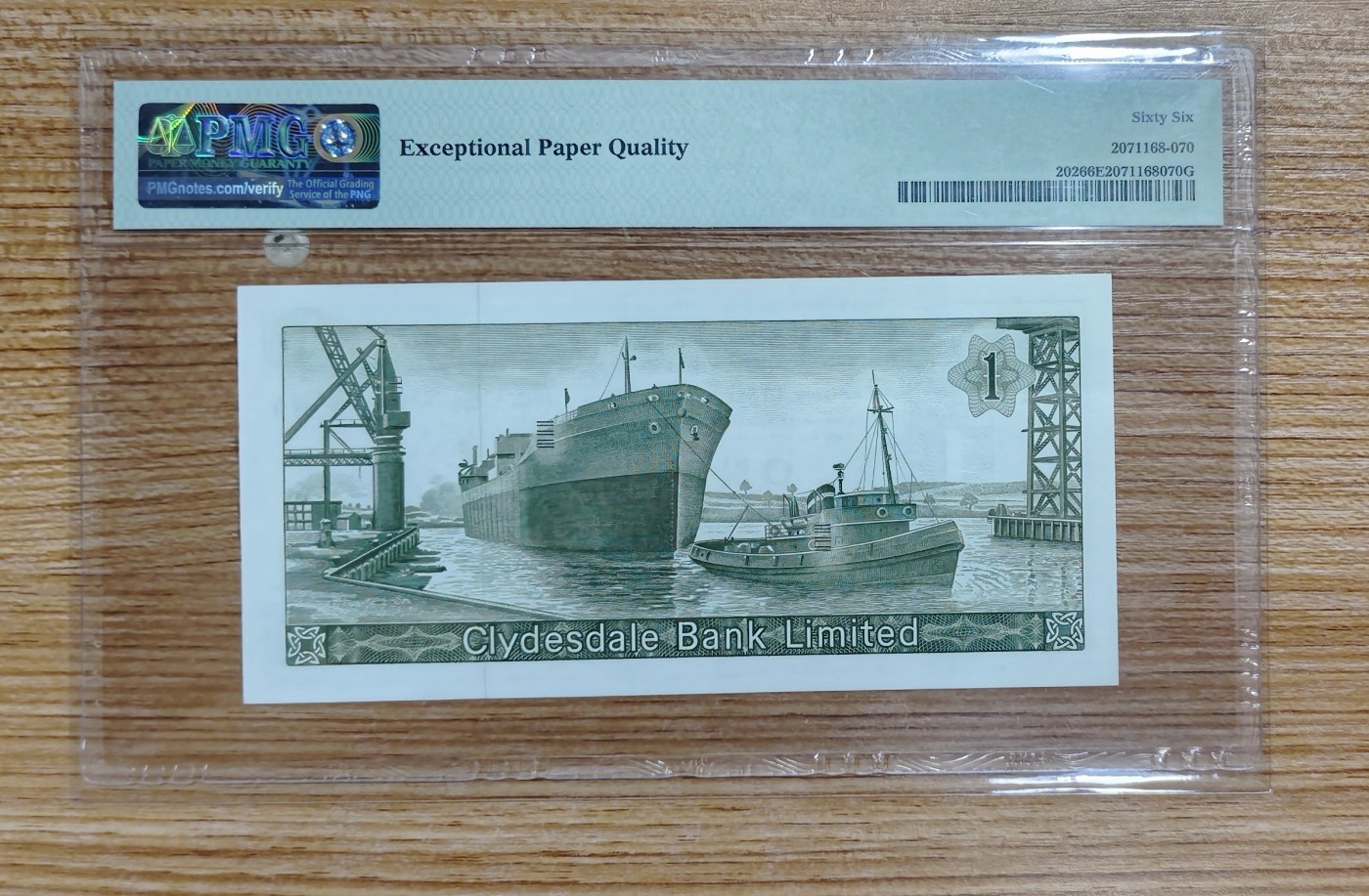 Chase Auction 第24期 - - 外钞、民国钞和人民币混合场！ 1967年苏格兰1镑，PMG66！