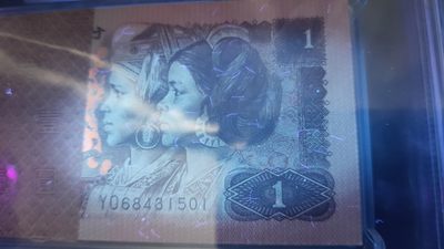 评级币混拍 四版901一元，1996年壹圆 YO高密丝百连一刀  YO68481501-600  ACG65E