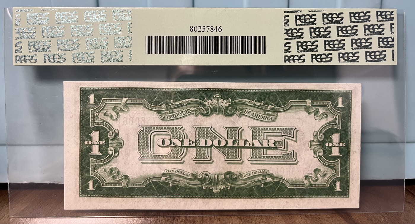 Chase Auction 第24期 - - 外钞、民国钞和人民币混合场！ 1928A版 1美元 银币券 全新绝品 PCGS老壳评级63PPQ