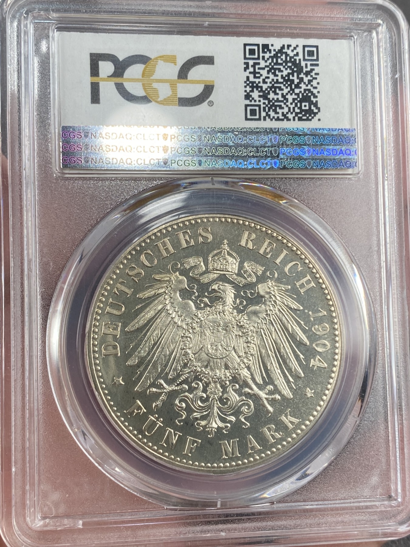 万国钱币拍卖第014期（奢华币宴第一季） PCGS PR67CAM 1904年德国梅克伦堡-什未林结婚纪念5马克，发行量仅2500枚，带CAM极为难得，PCGS唯一冠军分，极致状态，刚刚结束的HA拍卖同分不带CAM以4080美金成交。