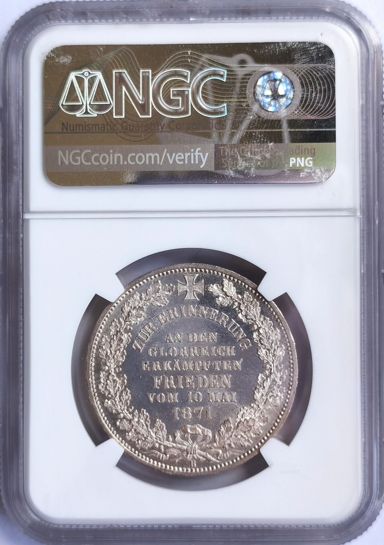 博洋堂世界钱币拍卖第066期（全场包邮） NGC MS65+ 德国不莱梅1871年B版胜利泰勒，珍藏级分数，状态夺目，出厂状态！