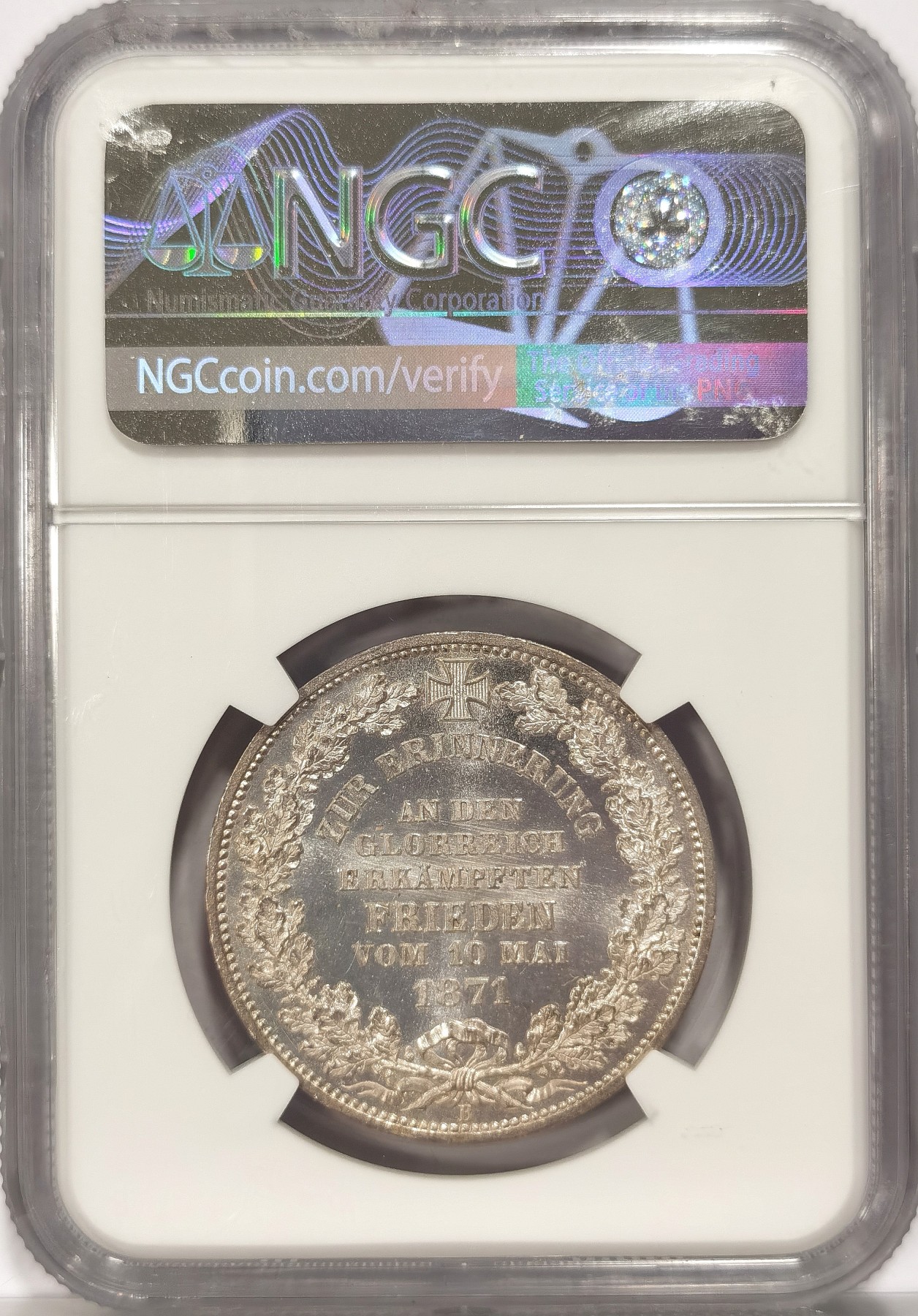博洋堂世界钱币拍卖第066期（全场包邮） NGC MS65+ 德国不莱梅1871年B版胜利泰勒，珍藏级分数，状态夺目，出厂状态！