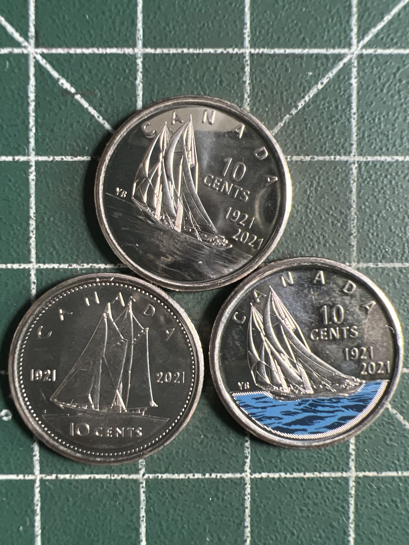 第389期 硬币币专场 （无押金，捡漏，全场20包邮，偏远地区除外，接收代拍业务） 加拿大10分三枚不同帆船