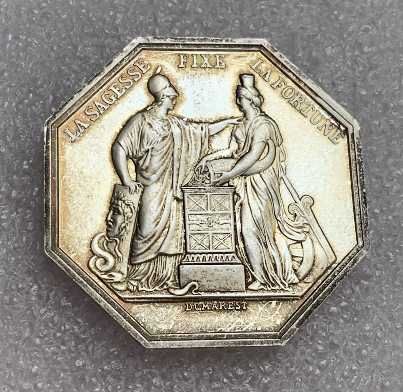 瓶子🏺第106期拍卖会  法国1808年法兰西银行JETON银质八角  36毫米29.86克