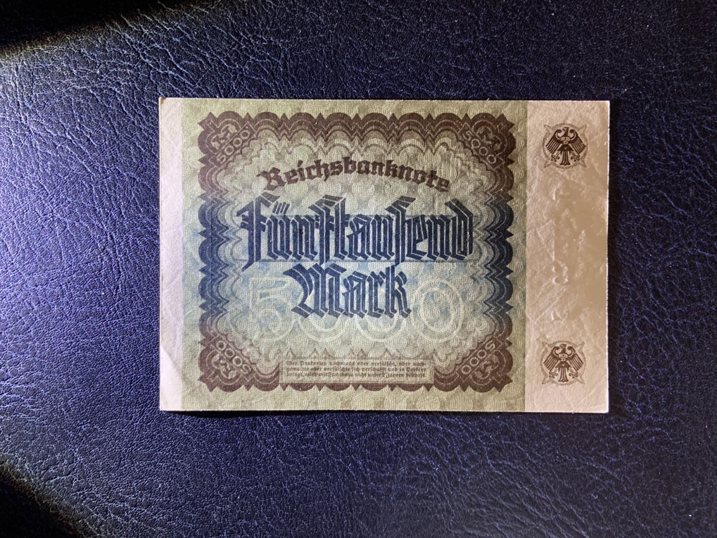 收藏联盟Quantum Auction 第284期拍卖  德国1922年5000马克 品相UNC 边角瑕疵