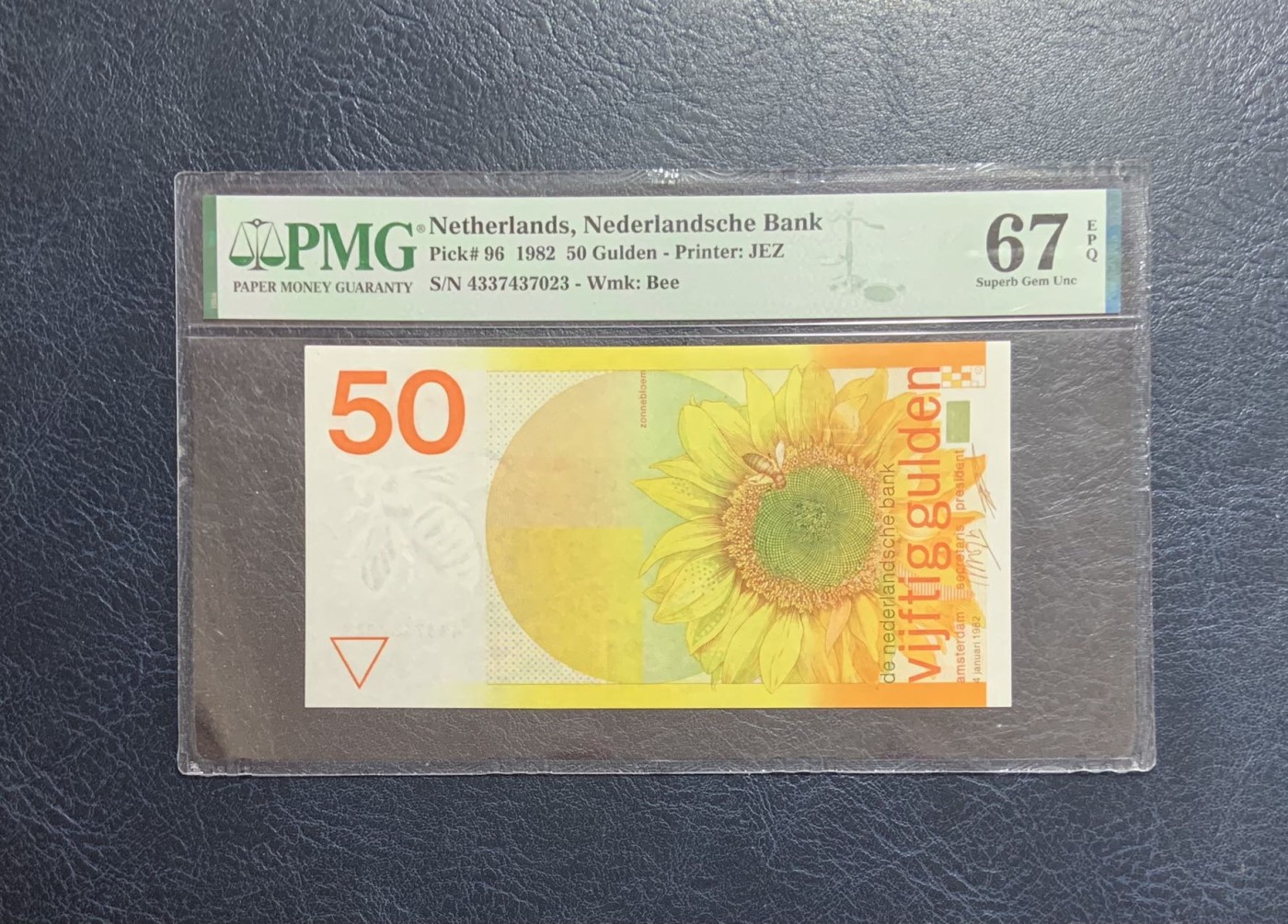 收藏联盟Quantum Auction 第284期拍卖  荷兰1982年50盾 PMG67 向日葵
