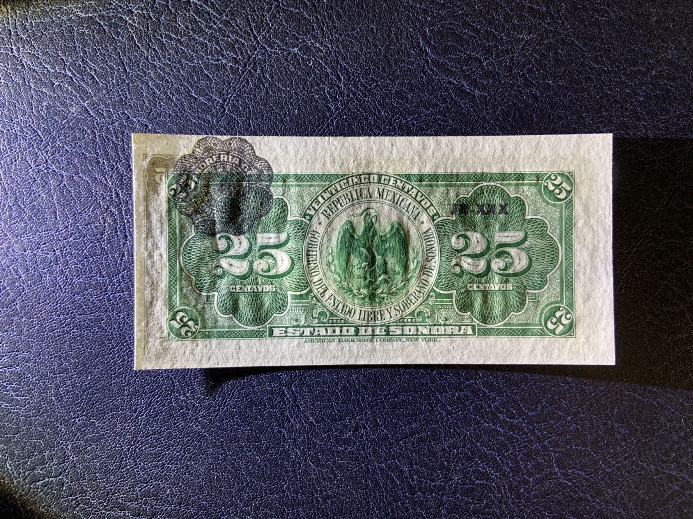 收藏联盟Quantum Auction 第284期拍卖  墨西哥1915年25分 品相UNC 细节如图 短号版 乱蛇号