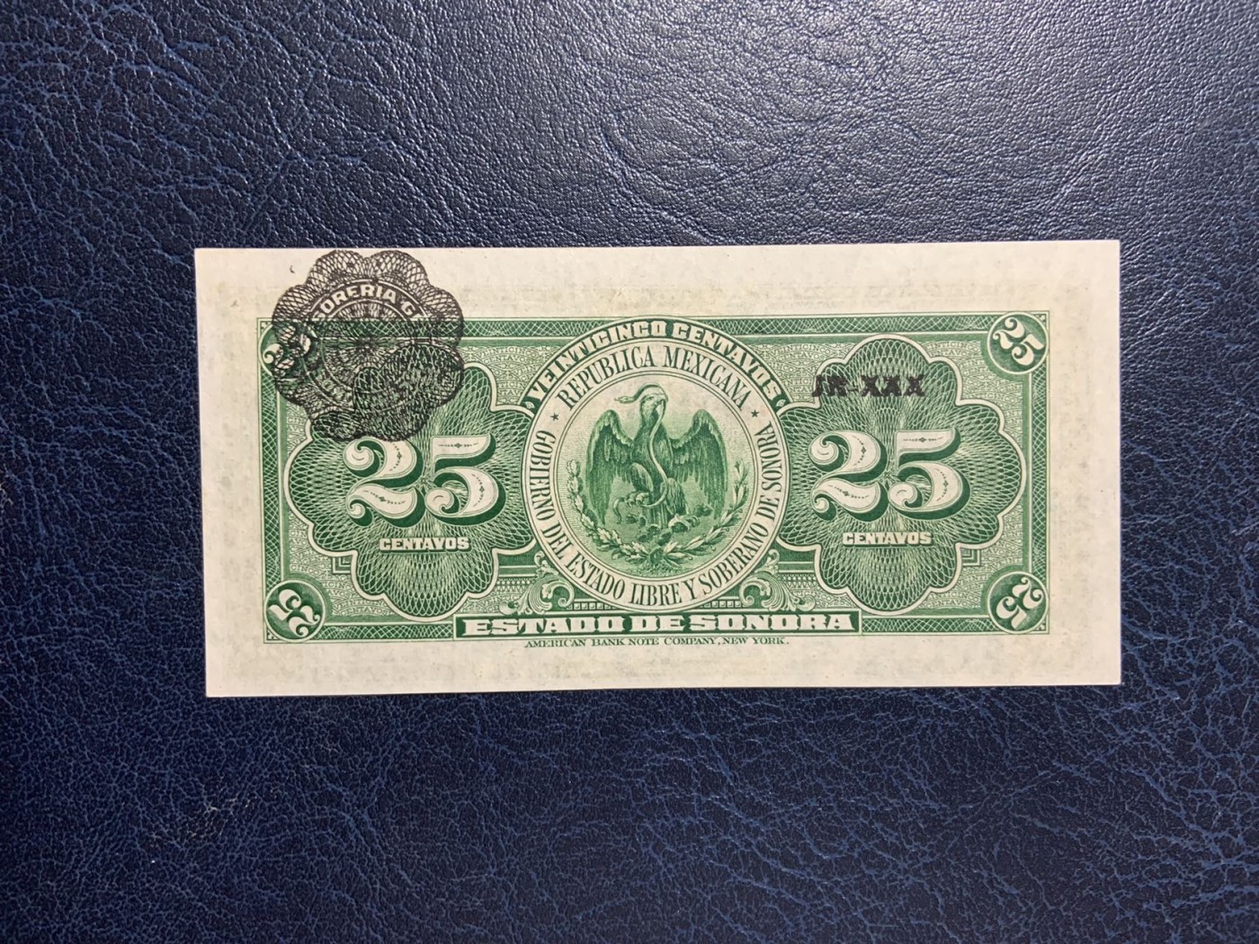 收藏联盟Quantum Auction 第284期拍卖  墨西哥1915年25分 品相UNC 细节如图 短号版 乱蛇号