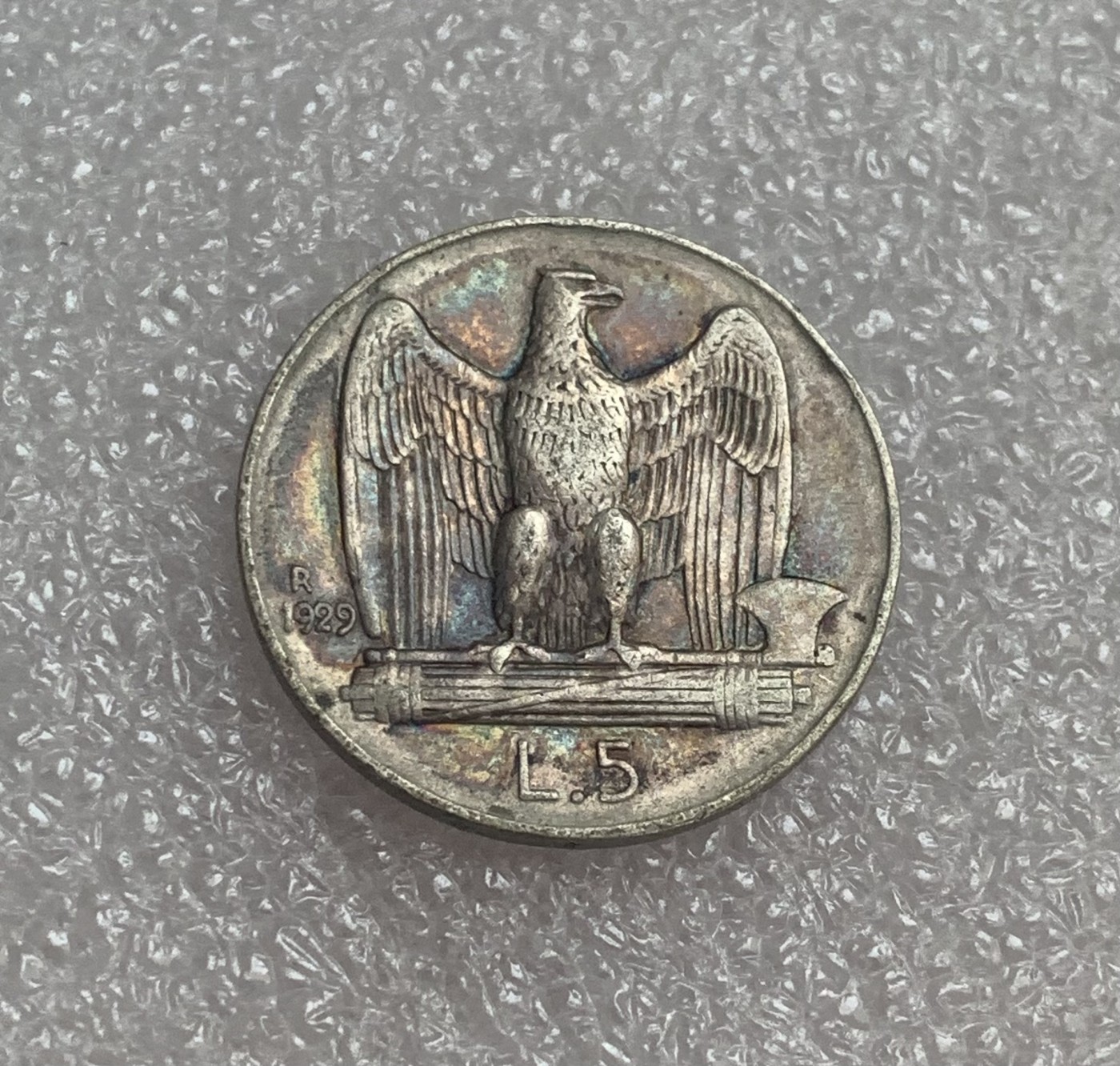 瓶子🏺第106期拍卖会  意大利1929年5里拉鹰徽束斧银币