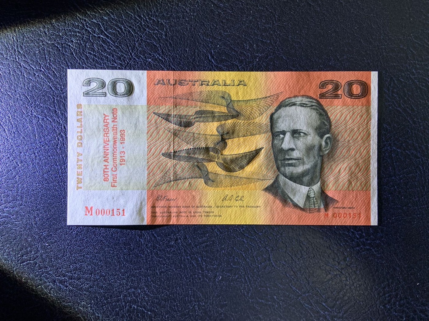 收藏联盟Quantum Auction 第284期拍卖  澳大利亚1993年20元联邦纸币发行80周年纪念钞 品相全新UNC 带原册 限量发行500册 非常稀少