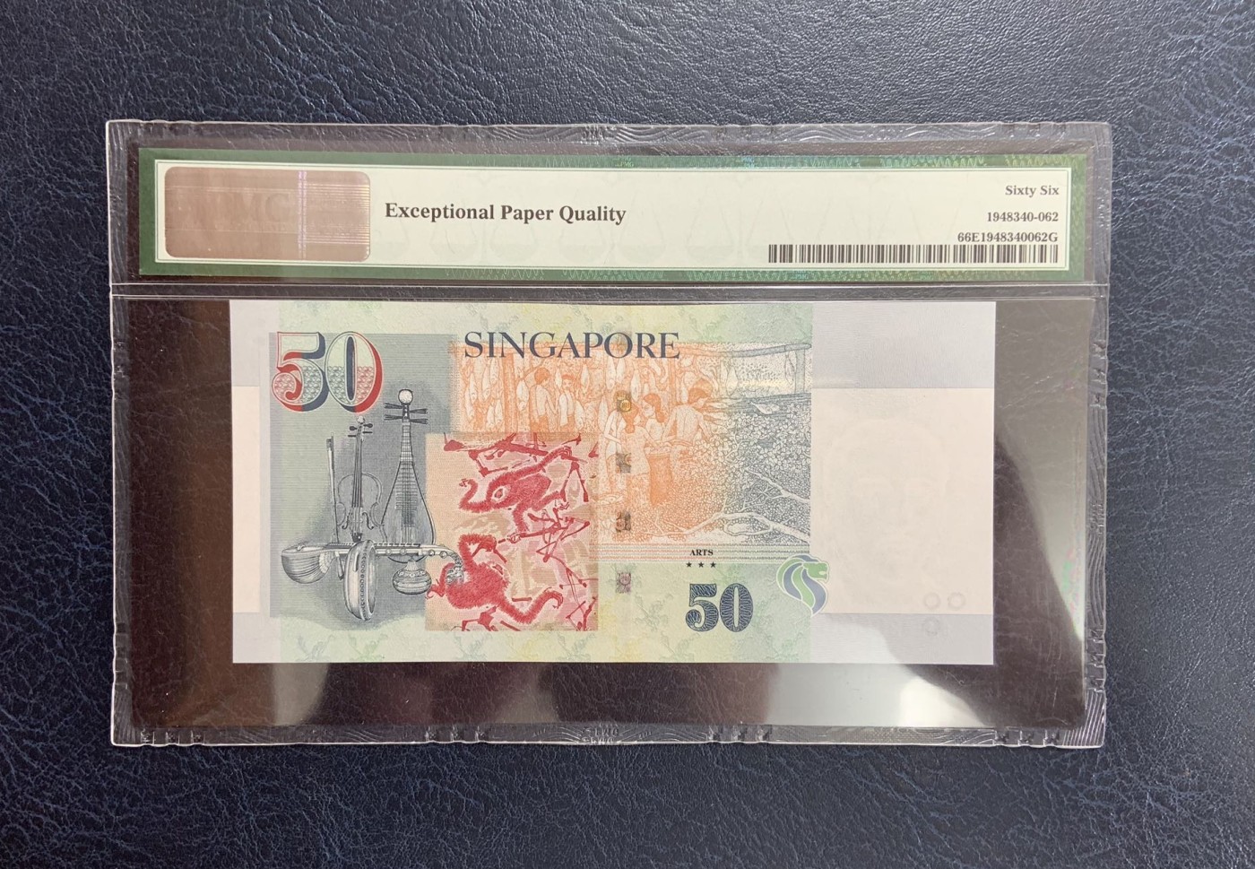 收藏联盟Quantum Auction 第284期拍卖  新加坡2018年50元 PMG66 号码无47