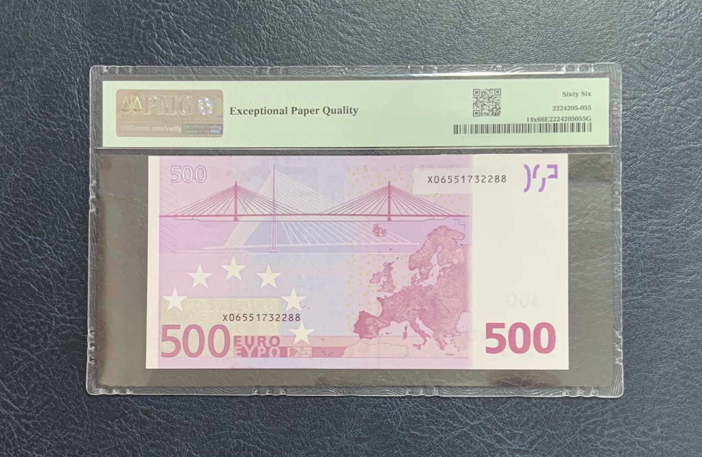 收藏联盟Quantum Auction 第284期拍卖  欧盟国家德国2002年500欧元 PMG66 号码全程无4 尾88 已经停止发行
