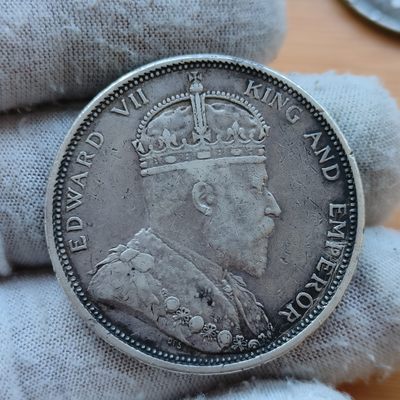 道一币馆币章第九场 - 英属海峡殖民地1904年爱德华七世1元银币 大样