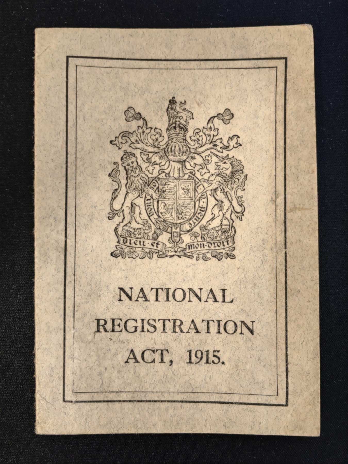 中外邮品专场第③场 1915年英国英格兰北约克郡的居住证