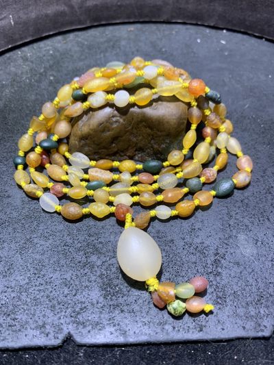 精美天然阿拉善108彩珠玛瑙项链(手串)一条 - 精美天然阿拉善108彩珠玛瑙项链(手串)一条