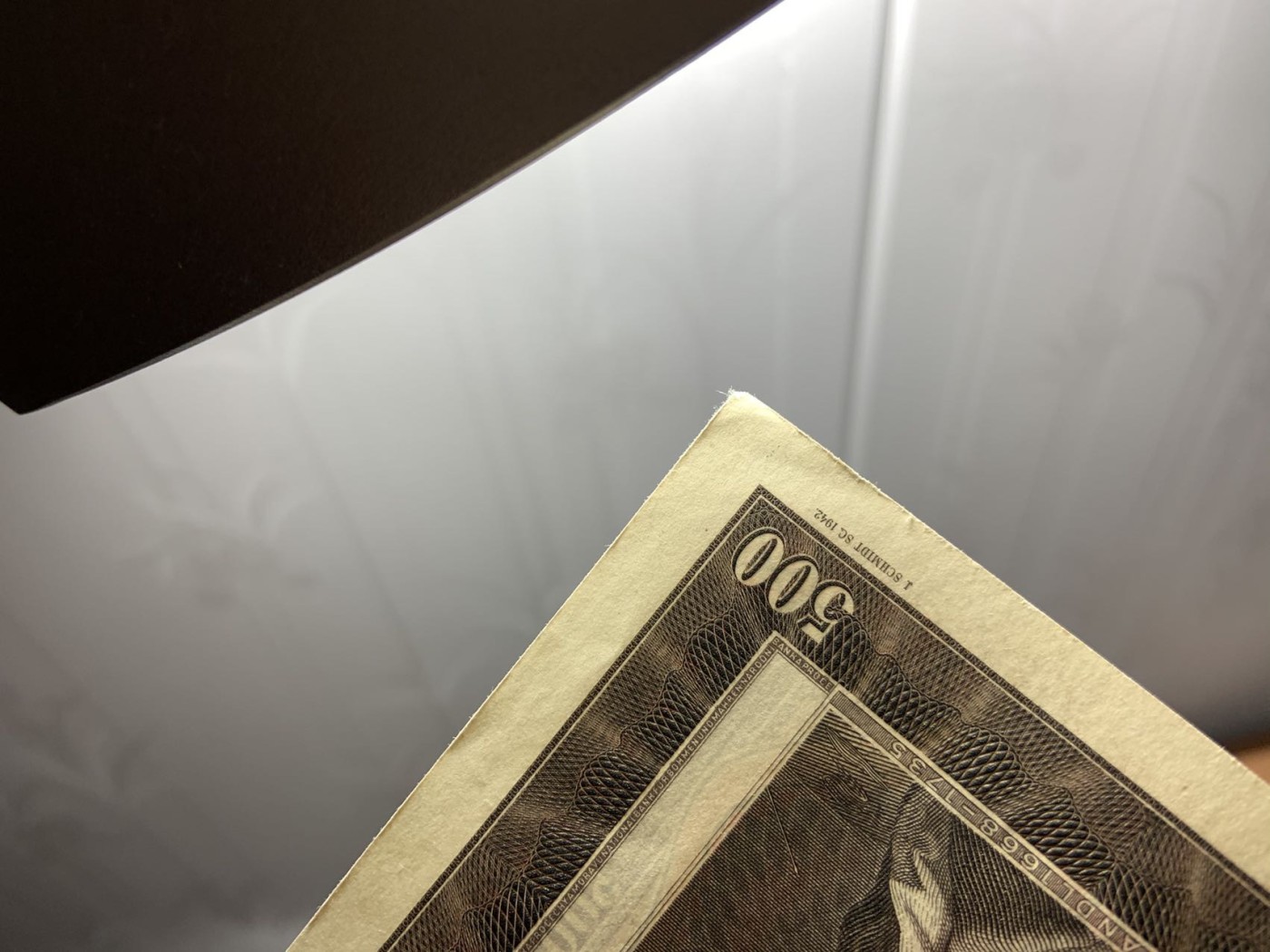 收藏联盟Quantum Auction 第285期拍卖  波西米亚和摩拉维亚1942年500克朗 品相UNC- 细节如图 少见实票 Aa冠