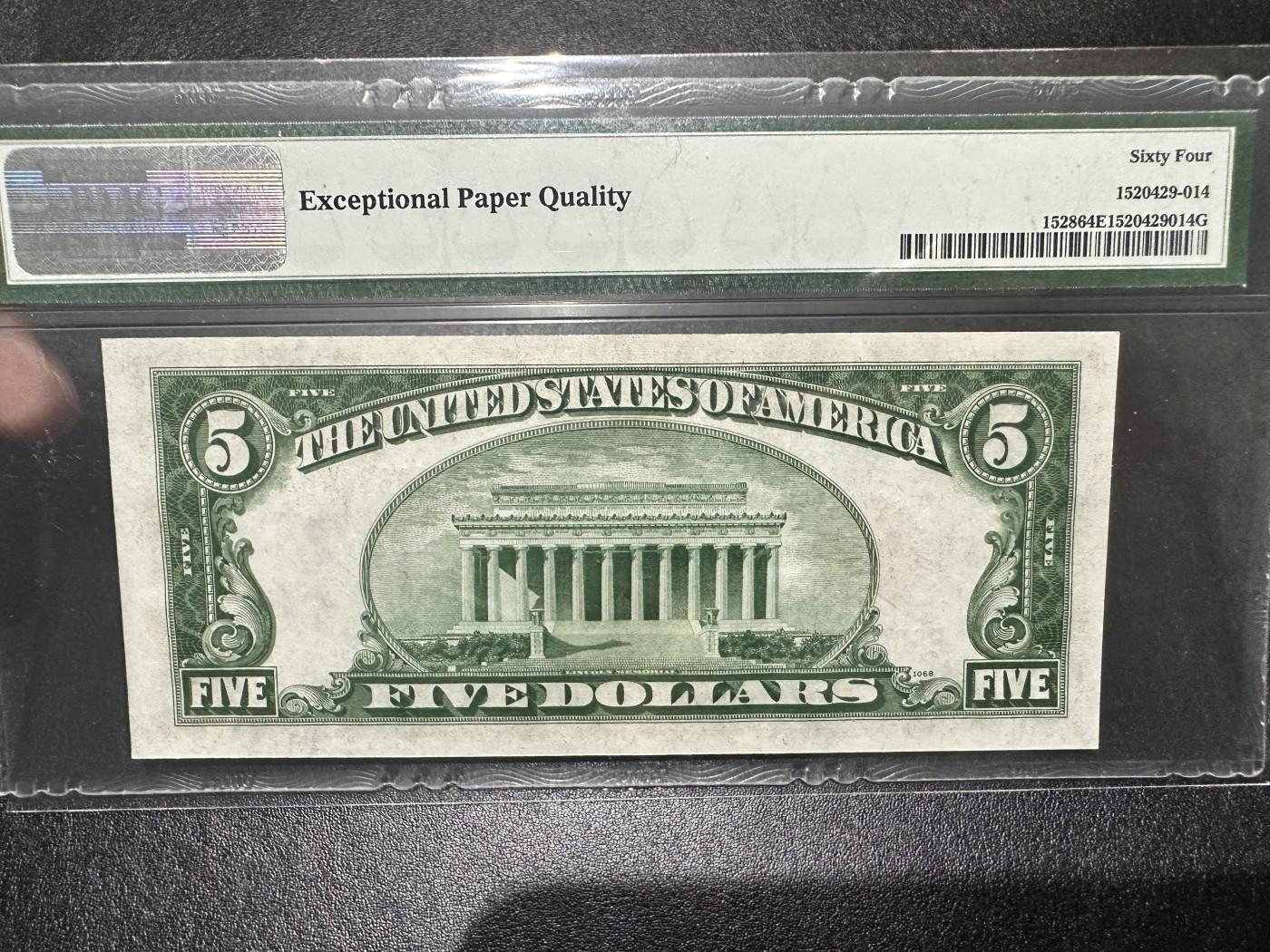 《外钞收藏家》第二百九十五期（连拍第三场） 1928年美国政府券5美元 PMG64E 尾8