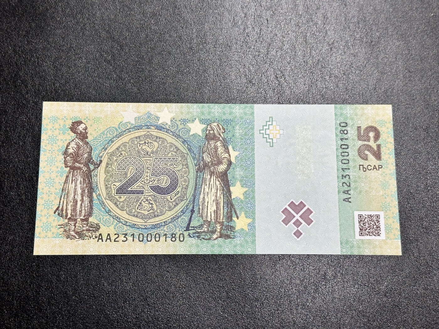 《外钞收藏家》第二百九十五期（连拍第三场） 无47 AA冠 2023年阿布哈兹25阿沙 胜利30周年纪念钞 全新 小号180号