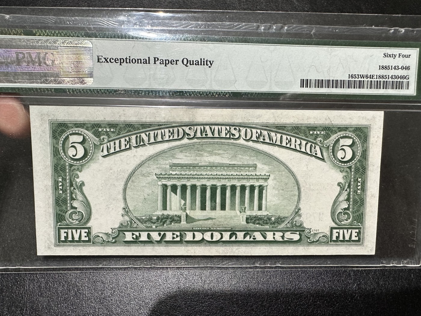 《外钞收藏家》第二百九十五期（连拍第三场） 1934年美国银元券5美元 PMG64E尾9