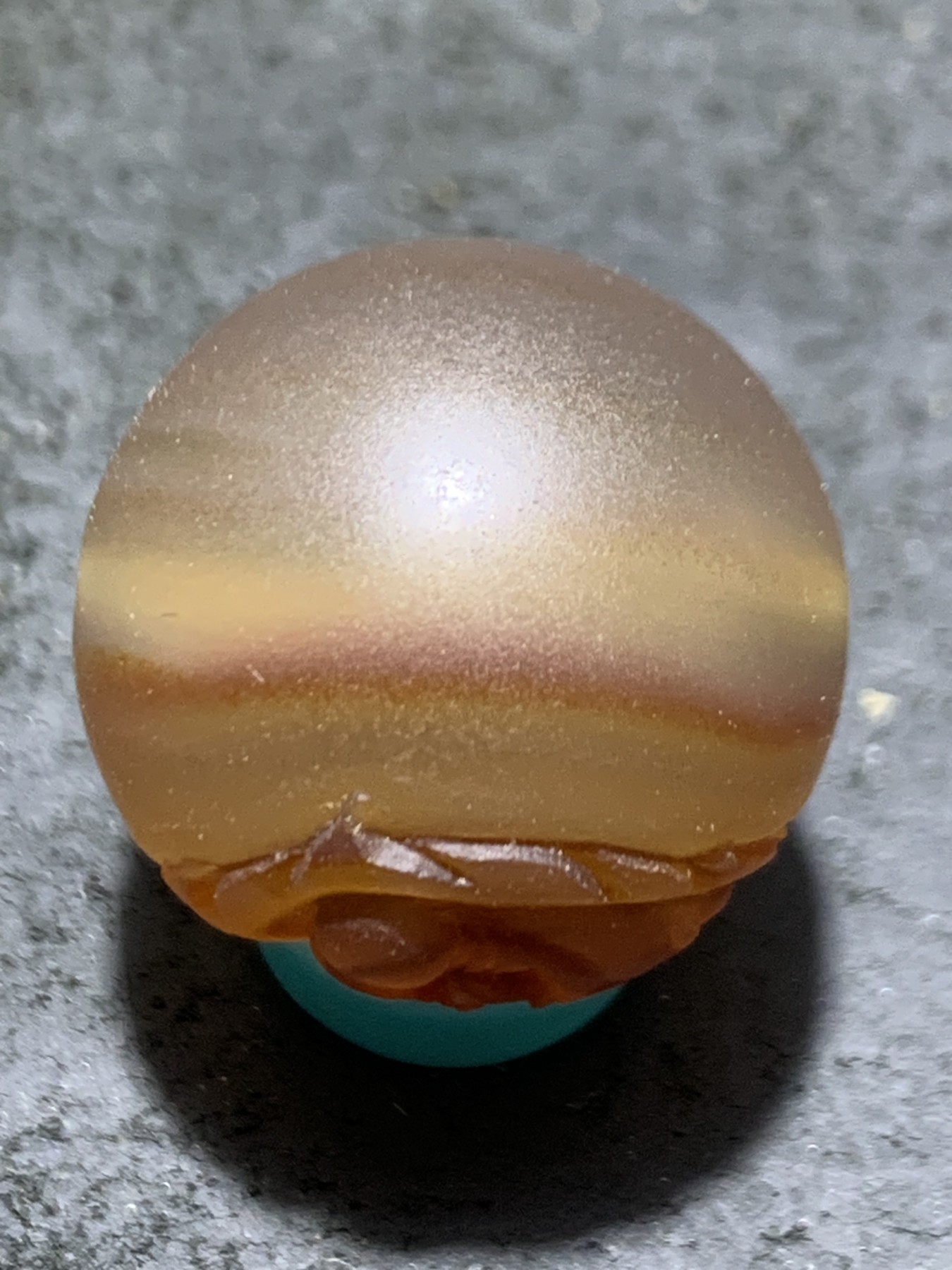 精美亚光高玉化巴西玛瑙手工俏色巧雕无相佛2.0圆珠一个！