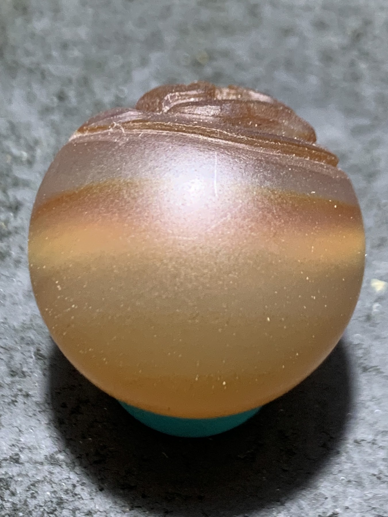 精美亚光高玉化巴西玛瑙手工俏色巧雕无相佛2.0圆珠一个！