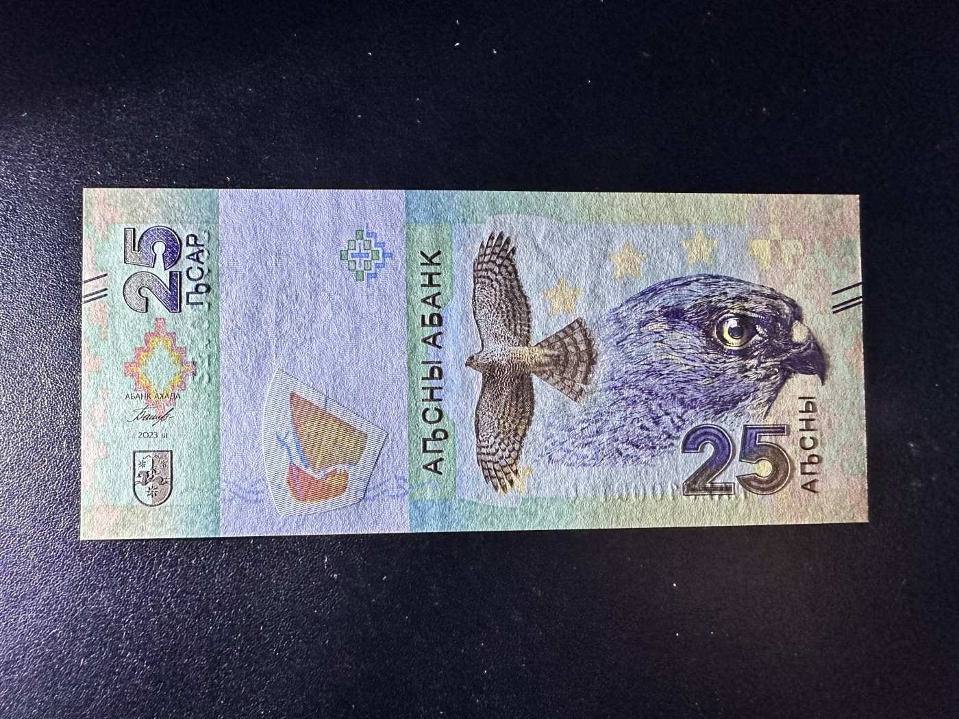 《外钞收藏家》第二百九十五期（连拍第三场） 无47 AA冠 2023年阿布哈兹25阿沙 胜利30周年纪念钞 全新 小号180号