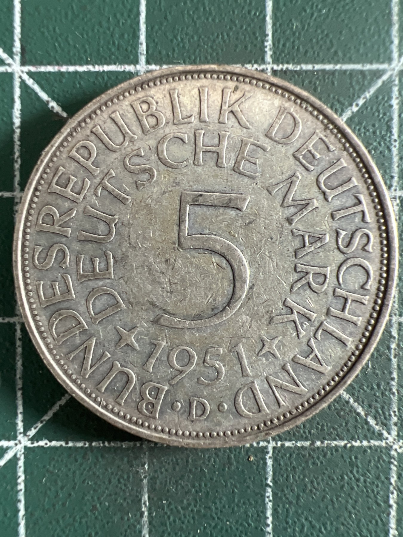 第395期 银币专场 （无押金，捡漏，全场20包邮，偏远地区除外，接收代拍业务）  德国1951年5马克银币