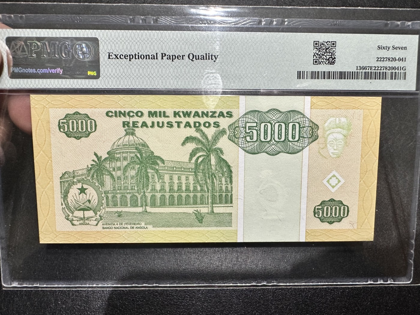 《外钞收藏家》第二百九十五期（连拍第三场） 1995年安哥拉5000 PMG67 无47