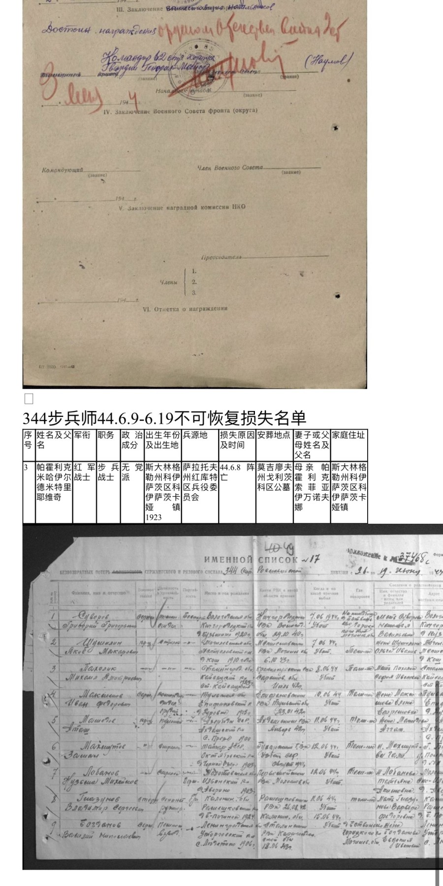 大猫徽章拍卖 第231期  苏联43二卫2⃣️ 档案齐全 好品 牺牲后勋章交付其母亲