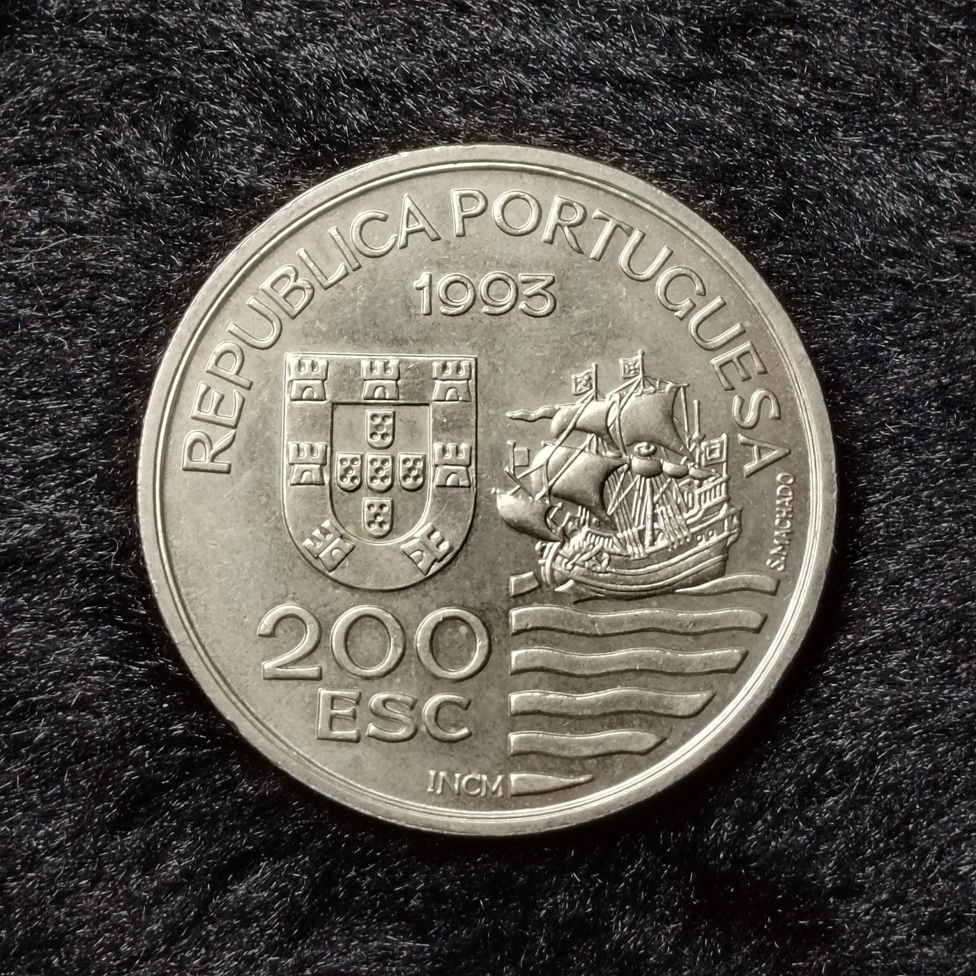 你好，9月。第010期 1993年葡萄牙埃斯库多纪念币，铜镍合金。天正少年团，葡萄牙地理发现系列。