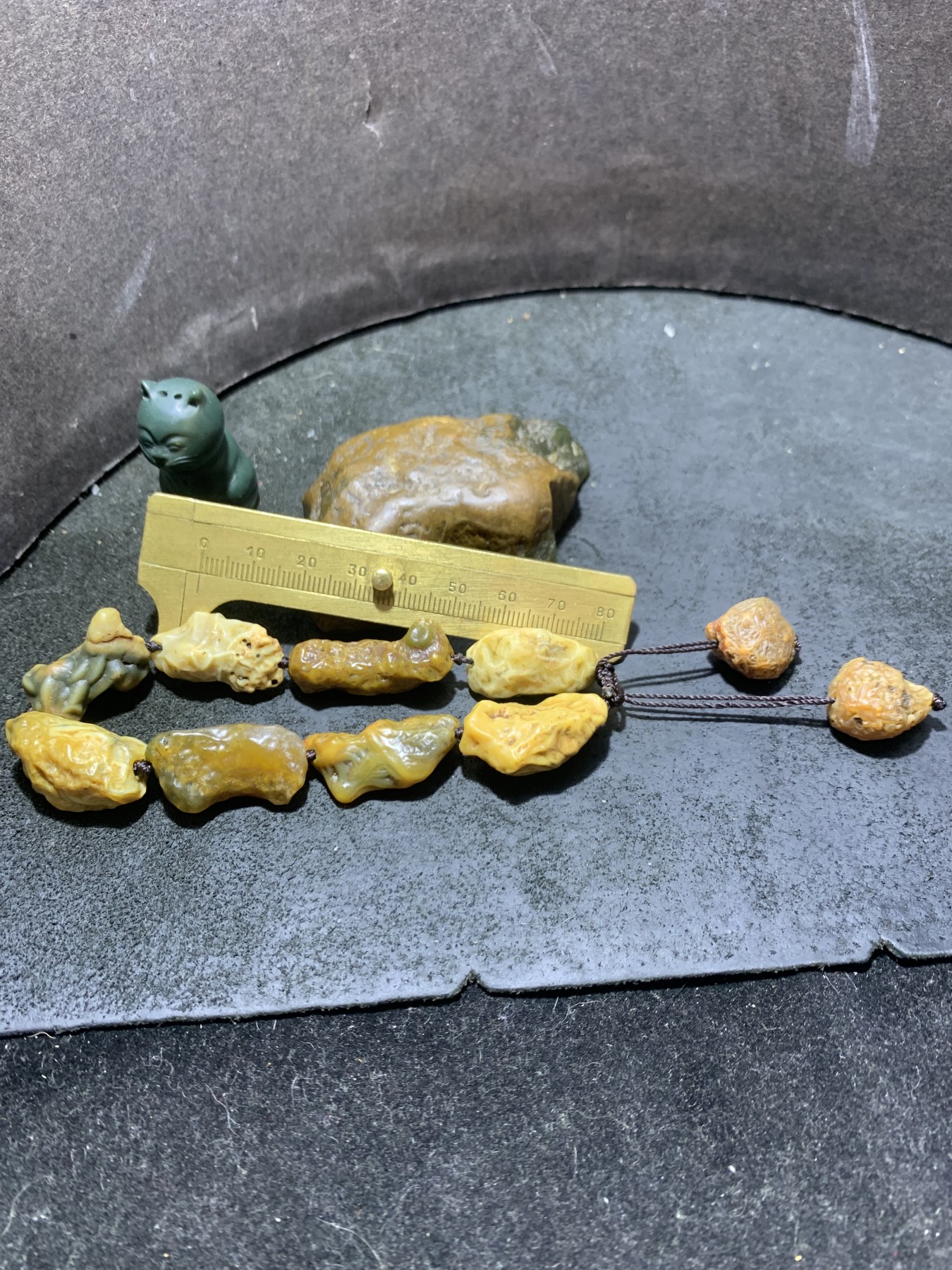 精美阿拉善管状筋脉石原石手工编织手串一条，