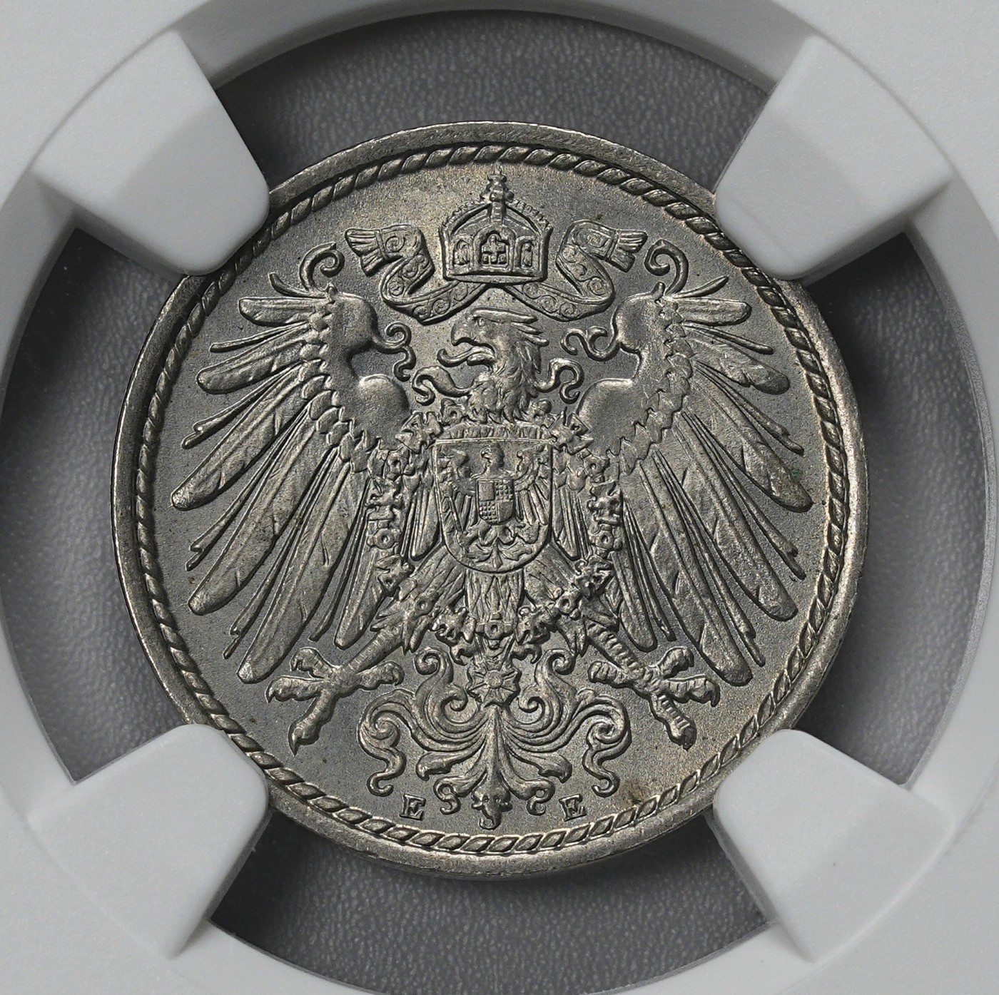 冬天里的玫瑰 1904年德国5分尼镍币，少见年份。