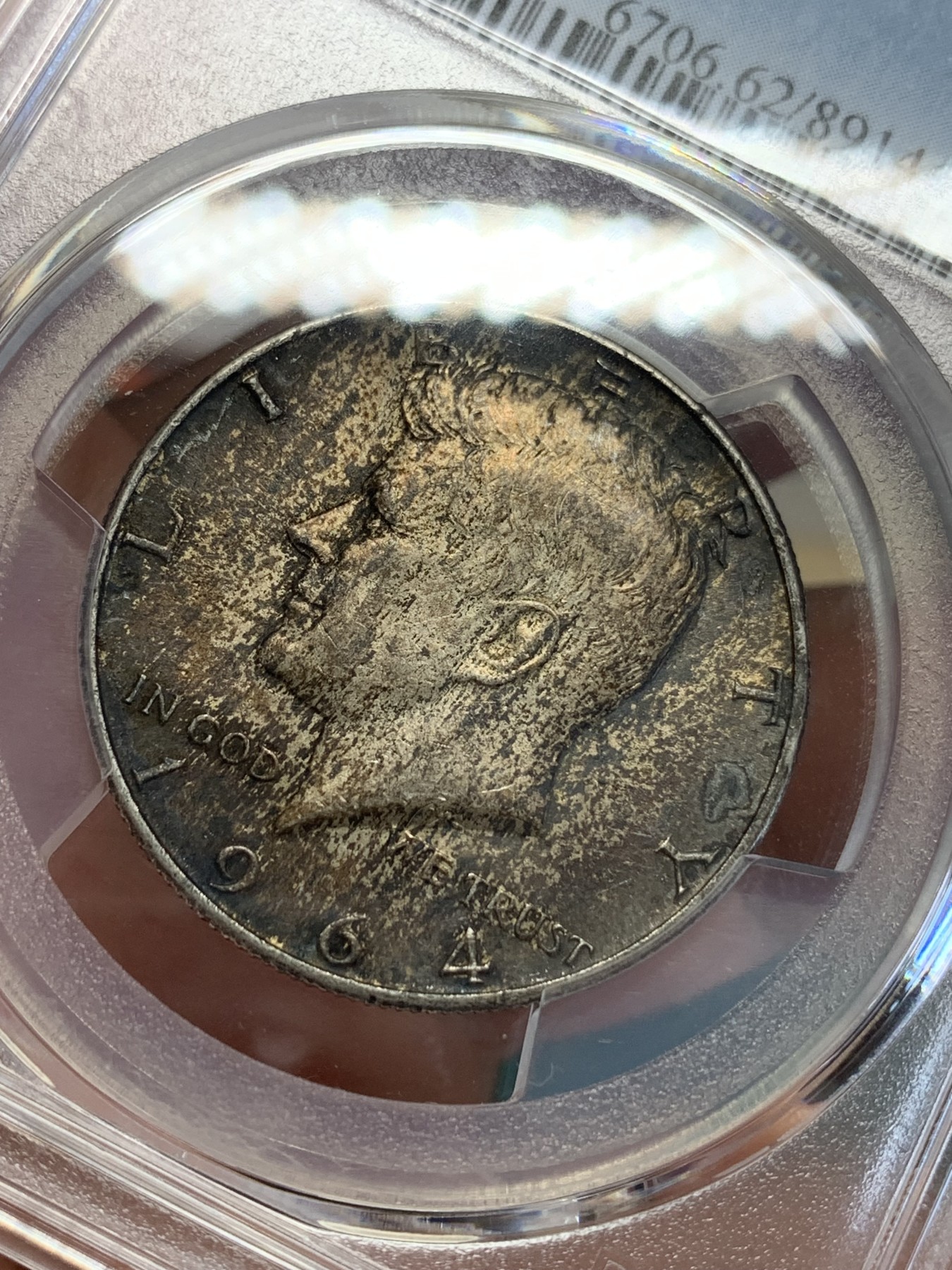 《竞宝斋》第192场-周日，周一 2场 (全场包邮) PCGS MS62 美国1964年肯尼迪50分银币 900高银版
