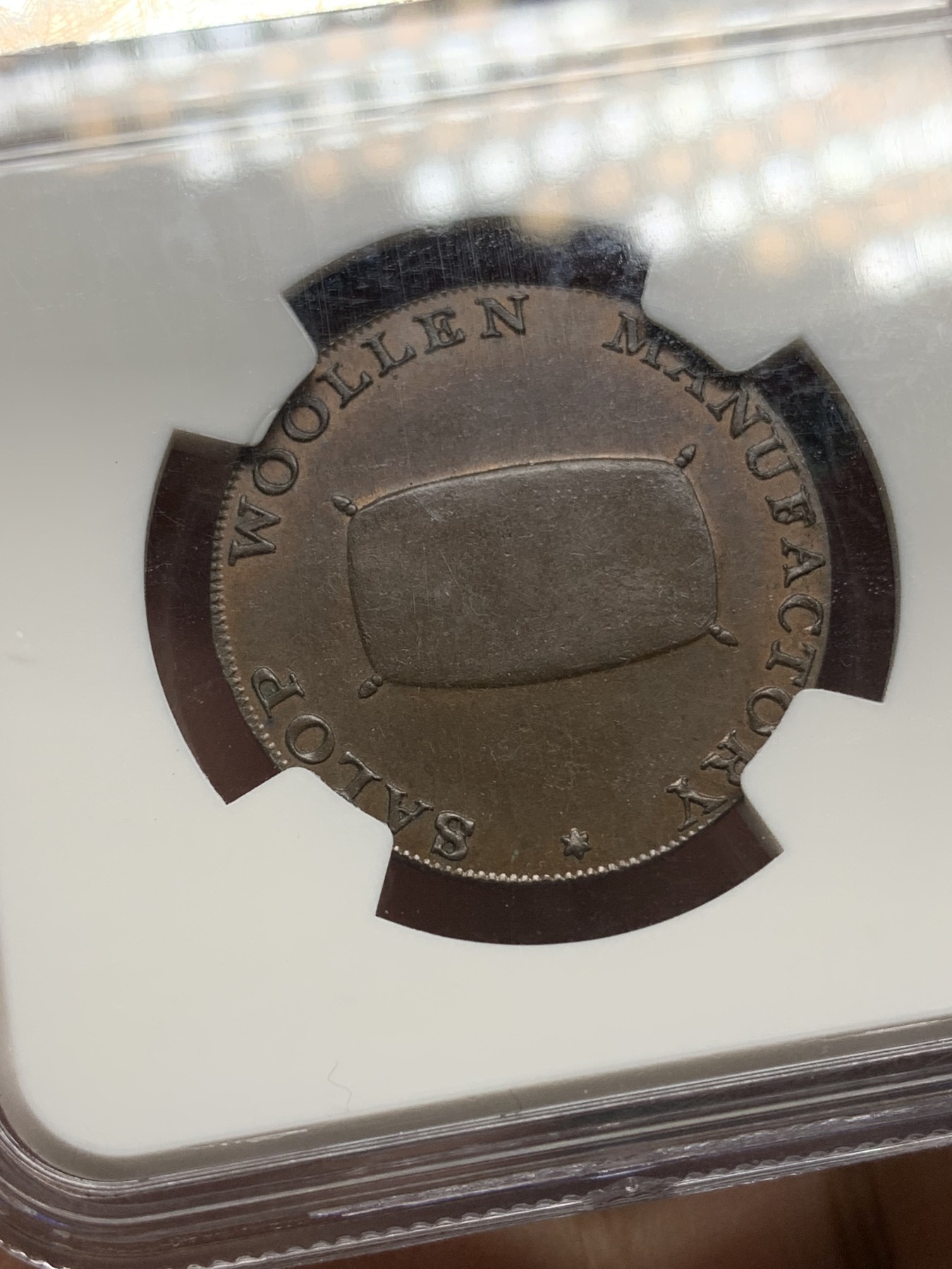 《竞宝斋》第192场-周日，周一 2场 (全场包邮) NGC MS64 1794年英国SHREWSBURY 1/2便士代币 老盒高分 收藏级品相