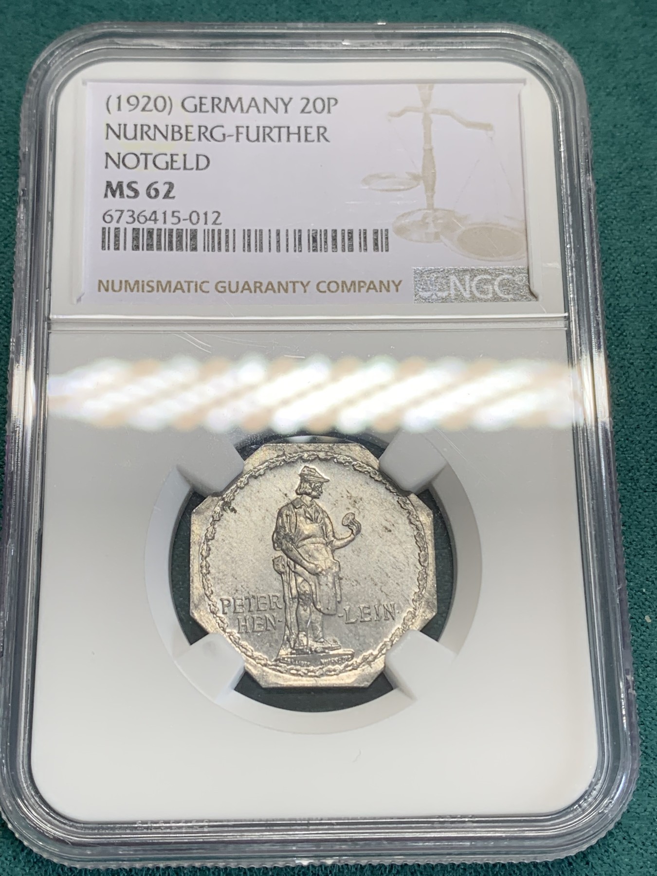 《竞宝斋》第192场-周日，周一 2场 (全场包邮) NGC MS62 德国1920纽伦堡电车代币