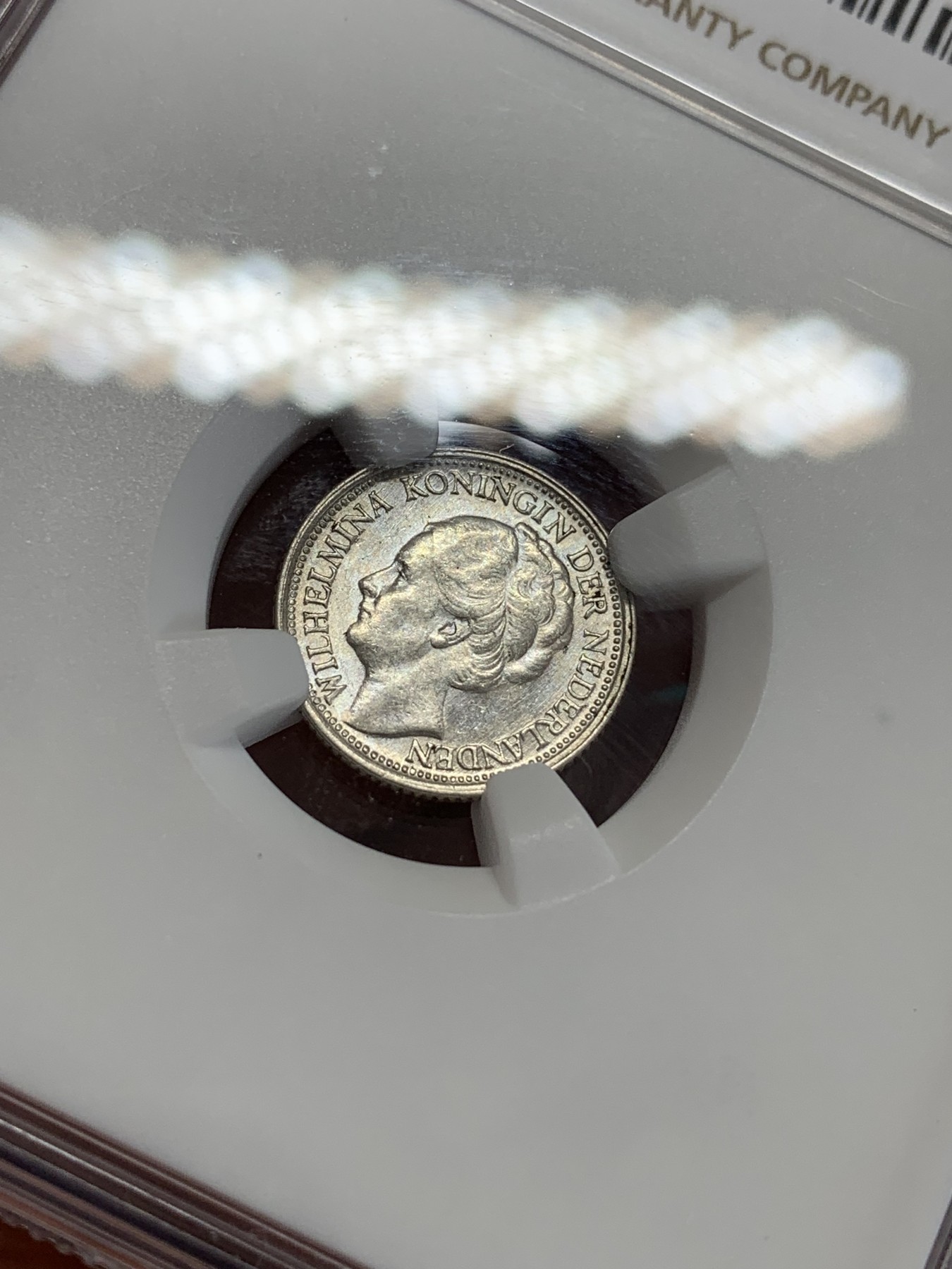 《竞宝斋》第192场-周日，周一 2场 (全场包邮) NGC MS63 荷兰威廉明娜女王1941年10分小银币