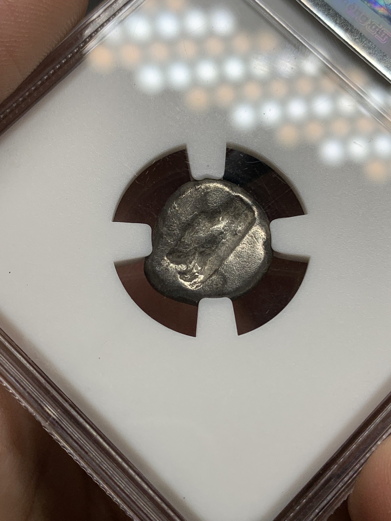 《竞宝斋》第192场-周日，周一 2场 (全场包邮) 公元前485-前420年 大流士 古波斯阿契美尼德王朝1西格罗斯银币 5.40克 这种银币当时被作为波斯海军的军饷