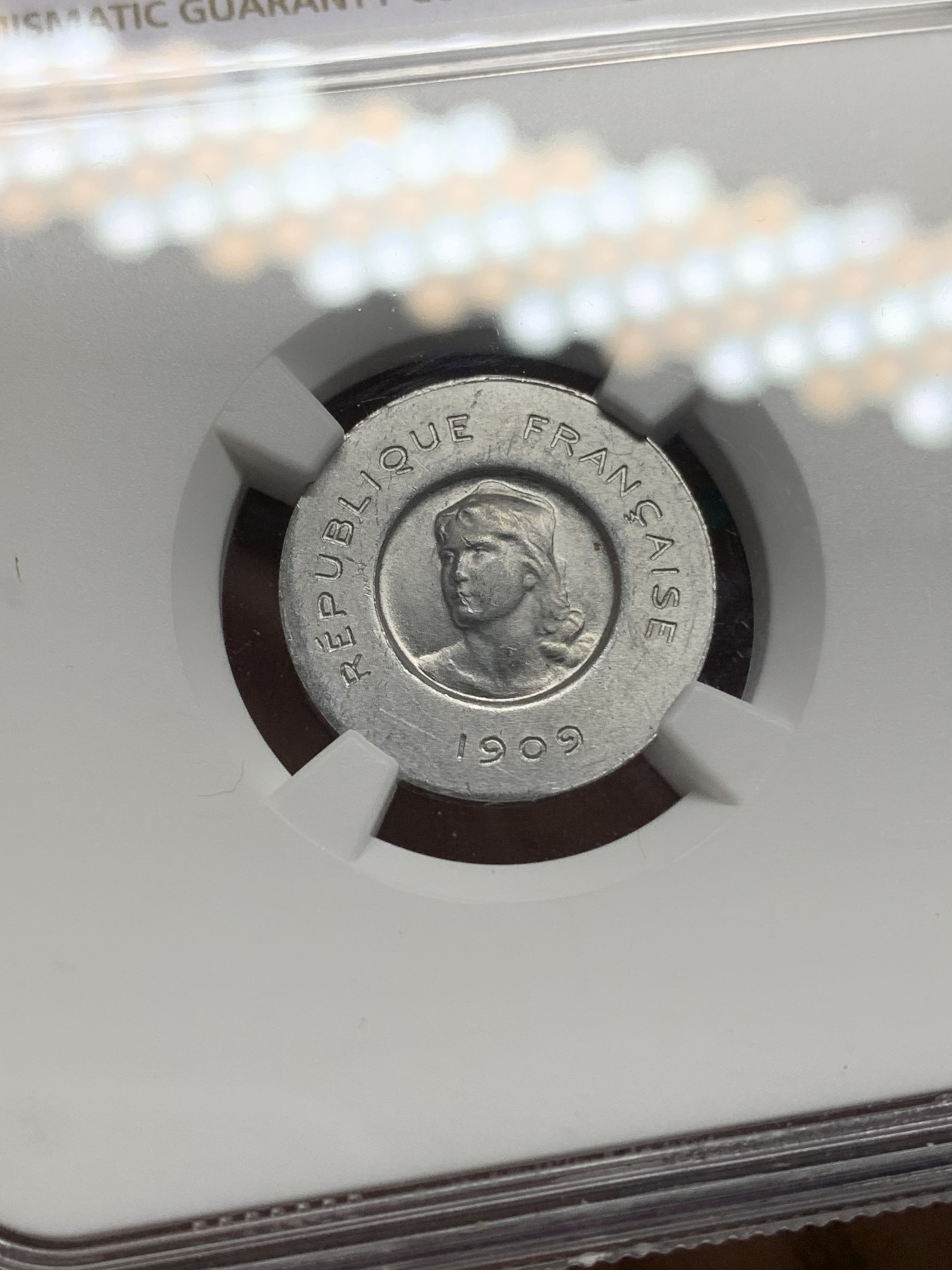 《竞宝斋》第192场-周日，周一 2场 (全场包邮) NGC MS62 法国1909年5分样币