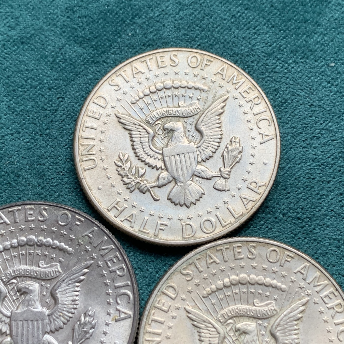 《竞宝斋》第192场-周日，周一 2场 (全场包邮) 3枚一组 美国 1966年-1967年 肯尼迪半圆银币