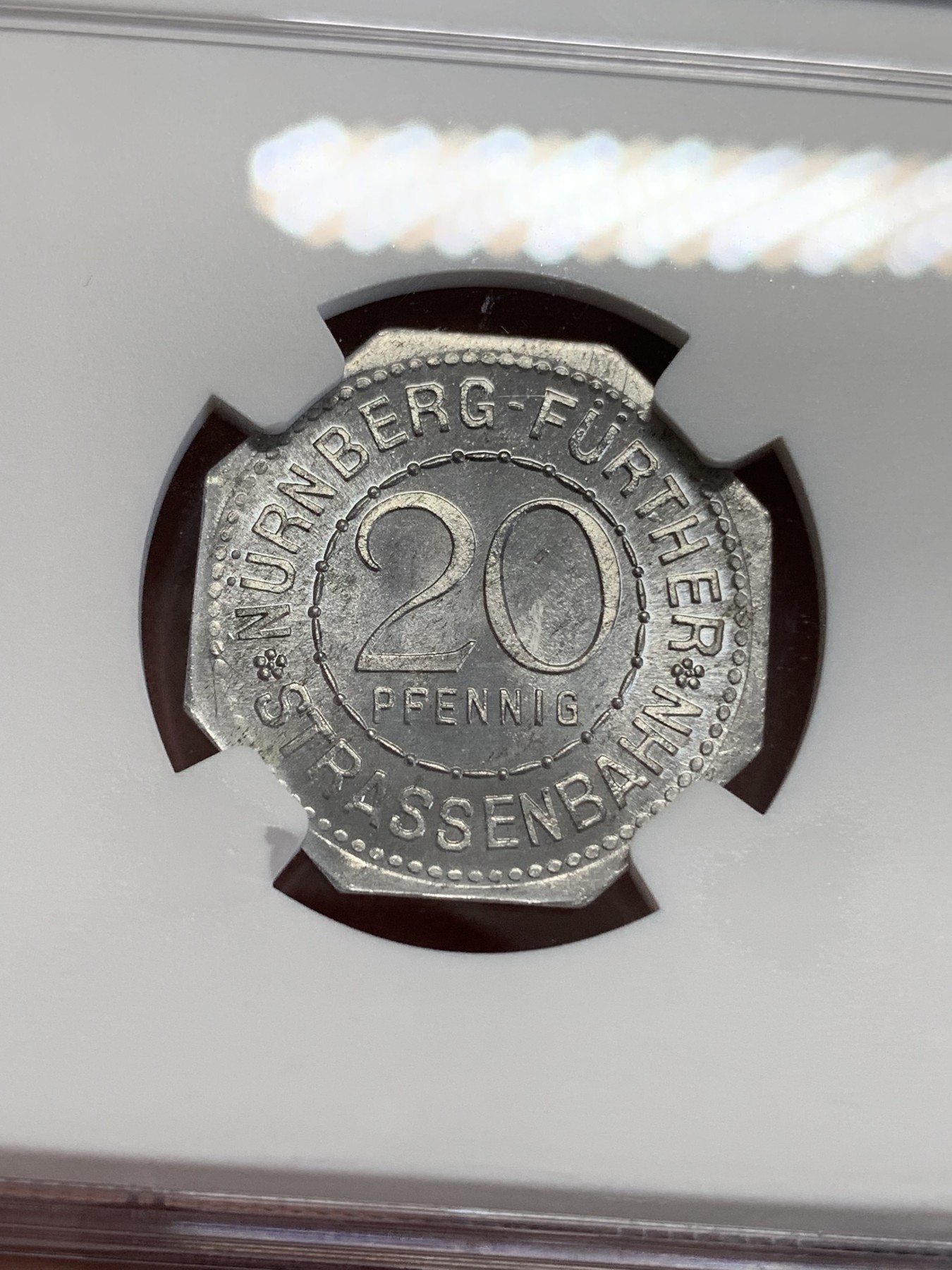 《竞宝斋》第192场-周日，周一 2场 (全场包邮) NGC MS62 德国1920纽伦堡电车代币