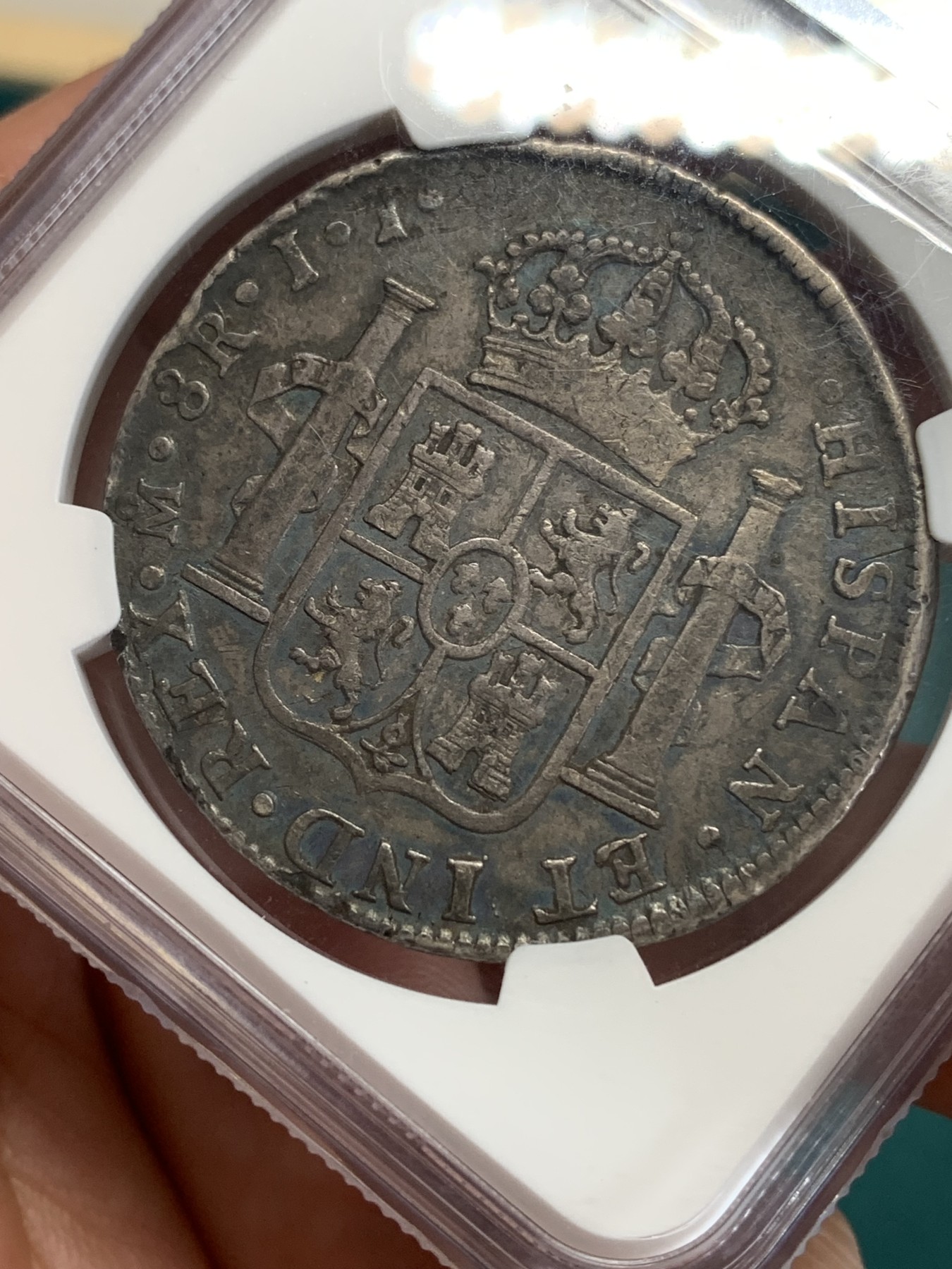 《竞宝斋》第192场-周日，周一 2场 (全场包邮) NGC VF 墨西哥1813MO JJ斐七 双柱8R大银币