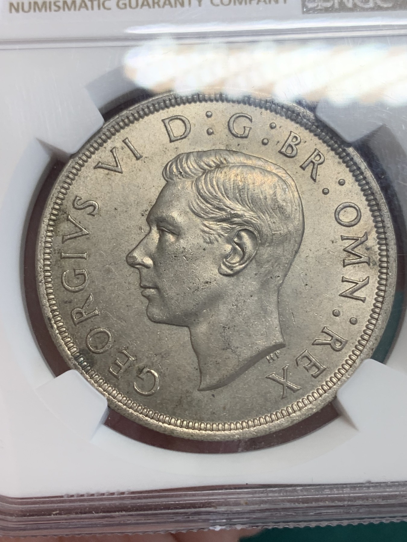 《竞宝斋》第192场-周日，周一 2场 (全场包邮) NGC-MS63 英国 1937年 乔治六世登基克朗大银币 光度好 可对比64状态