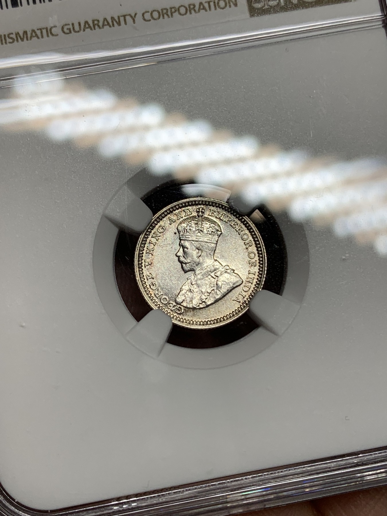 《竞宝斋》第192场-周日，周一 2场 (全场包邮) NGC-MS63 香港 1932年 5仙 乔治五世 银币